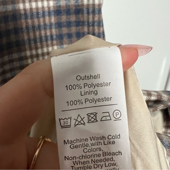 NWT Petal & Pup Plaid Long Midlength Coat Brown & Blue - Picture 10 of 11